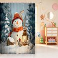 thumbnail image 2 of Manfei Western Xmas Festive Shower Curtain 72Wx84L,Rustic Christmas Animals Bathroom Shower Curtain, 2 of 5