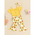 thumbnail image 2 of FEORJGP Infant Baby Girl Pants Outfits 0 3M 6M 9M 12M 18M Newborn Short Sleeve Jumpsuit Spaghetti Strap Bow Romper with Strawberry Print Flare Pants aFashion Cute Casual Clothes for Vacation, 2 of 8
