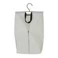 Household Essentials Canvas Hanging Hamper Bag, White with Black Trim