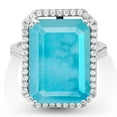 thumbnail image 3 of Gem Stone King 11.50 Ct Emerald Cut Green Turquoise 925 Sterling Silver Ring, 3 of 5