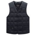 thumbnail image 3 of Chaqueta sin mangas de plumón de pato para hombre, Parka cortavientos de invierno, chaleco grueso cálido, ropa de abrigo informal para hombre, chaleco de nieve con bolsillos, 3 of 5