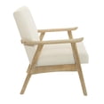 thumbnail image 3 of Chaise Weldon en Tissu Crème Lin avec Cadre Fini Brossé, 3 of 5