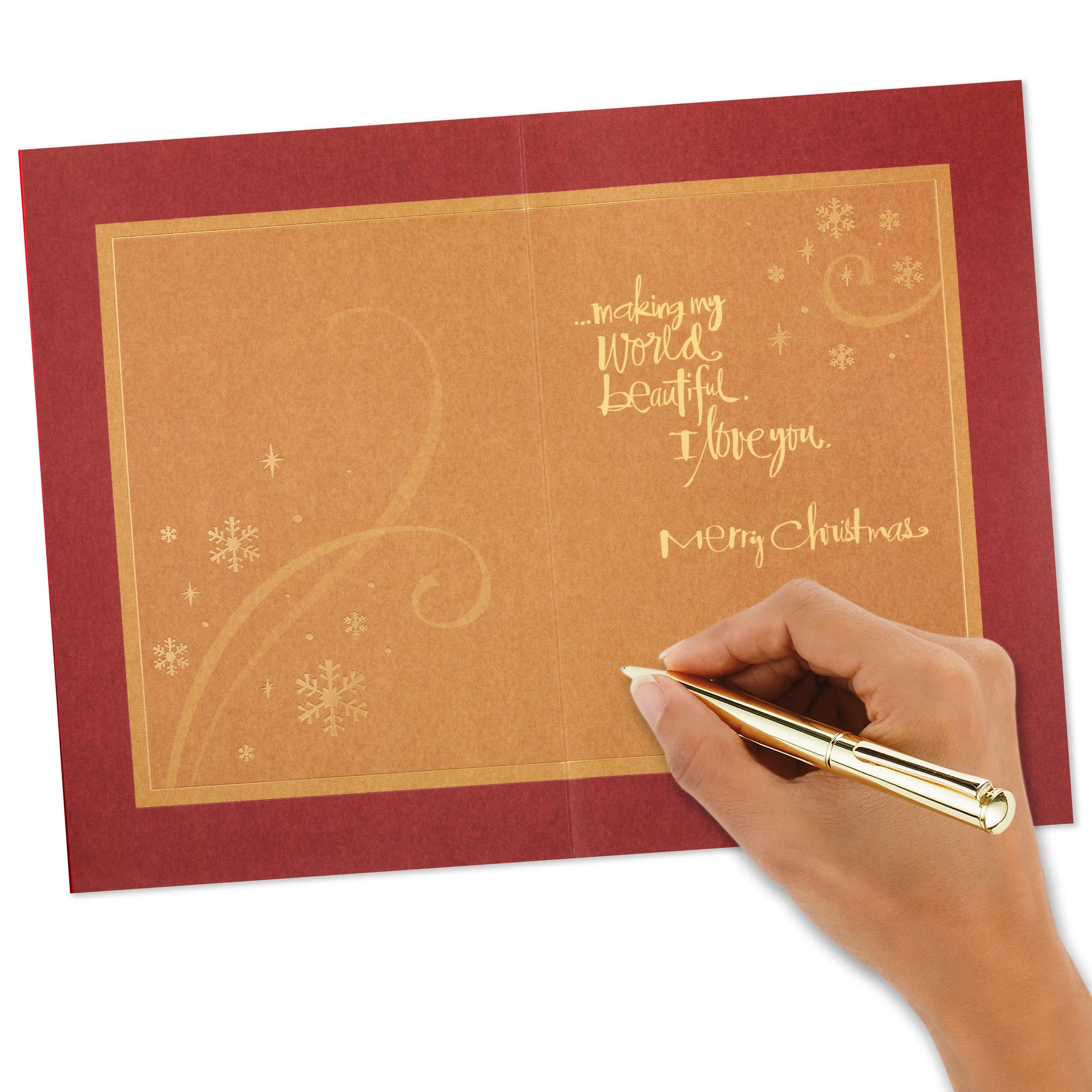 Hallmark Romantic Christmas Greeting Card (You Make My World Beautiful)