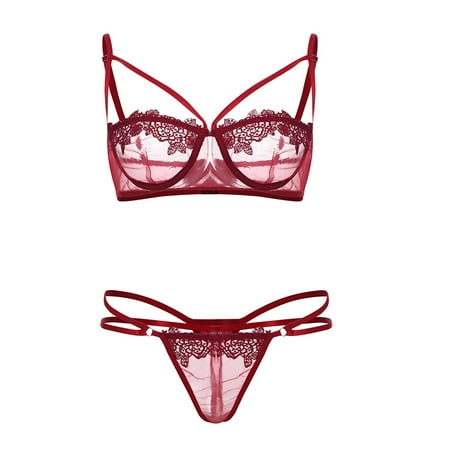 

VerPetridure Sexy Lingerie for Women Plus Size New Women s Lace Hollow Openwork Sexy Perspective Women Underwear Set