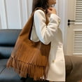 thumbnail image 3 of Mepaouo Tassel Suede Leather Shoulder Bags for Women Hobo Crossbody Tote Handbag Casual Sling Purse, 3 of 5