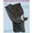 thumbnail image 3 of Bliss Faille Travel Pillow Blanket Lightweight Compact Soft Travel Pillow and Blanket 2 Piece Set, 3 of 7