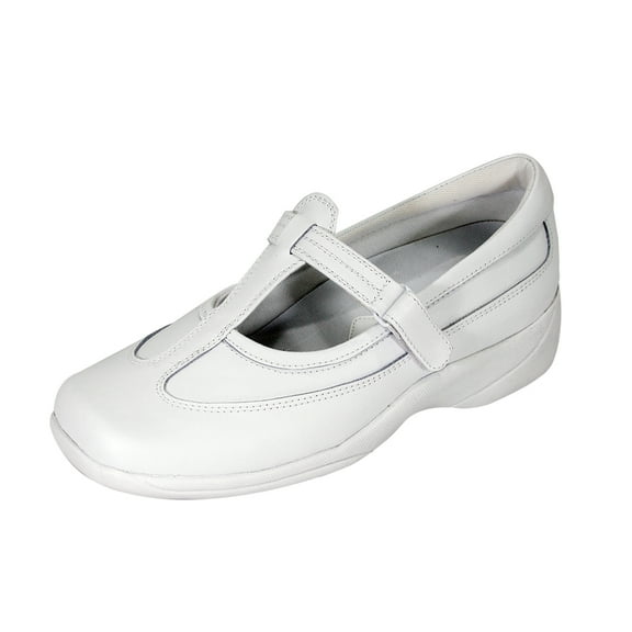 24 HOUR COMFORT Pam Wide Width Comfort Shoe For Work and Casual Attire WHITE 9.5