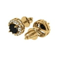 thumbnail image 2 of 14K Solid Gold Screw Back Stud Earrings for Women | 1.24 cttw Round Cut Natural Onyx | Yellow Gold, 2 of 5