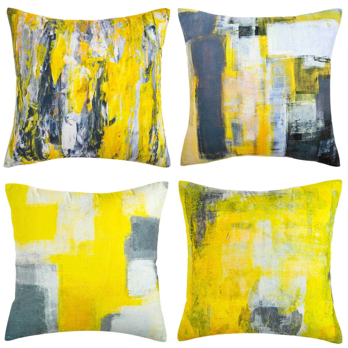 Throw Pillow Covers Yellow Accent Pillow Covers Set of 4 Cushion Case
