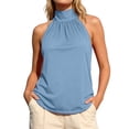thumbnail image 2 of Halter Tops for Women Tie Back Sleeveless Dressy Casual Blouse Work Shirts Going out Summer Tank Tops, 2 of 7