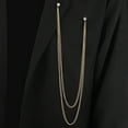 thumbnail image 4 of SmartBy Men Brooch Long Chain High-end Fine Workmanship Hollow Out Rhinestone Decor Match Clothes Luxury Polished Coat Collar Pin Men Clothes Accessories, 4 of 7