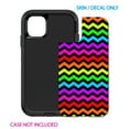 thumbnail image 2 of DistinctInk Custom SKIN / DECAL compatible with OtterBox Defender for iPhone 11 Pro (5.8" Screen) - Rainbow Black Chevron Stripes Wave - Chevron Stripes Pattern, 2 of 5