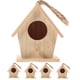 thumbnail image 5 of 5 piezas de nido de pájaro de imitación de madera, mini casa de pájaros colgante, decoración de jardín y patio, 5 of 8