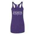 thumbnail image 2 of Wild Bobby Jesus the Way. The Truth. The Life Inspirational/Christian Women Tri-Blend Racerback Tank Top, Purple Rush, X-Large, 2 of 5