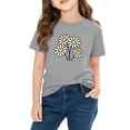 thumbnail image 4 of Xdegoge Kids Girls Spring T-Shirt Daisy Flowers Print Soft Cotton Casual Wear for Toddler Baby Kids Tween Teen 3-10Y, 4 of 9