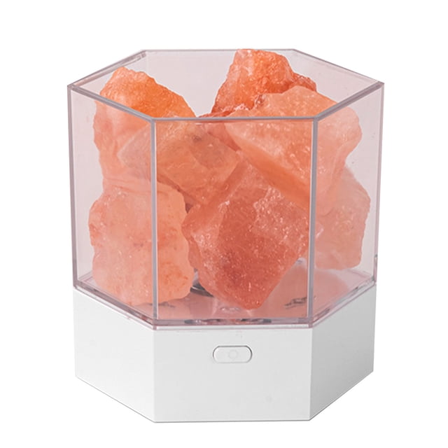 Lámpara de sal del Himalaya, difusor de aromaterapia purificador de aire, lámpara de sal pequeña, lámpara de noche para el hogar, dormitorio, recargable, jengibre viejo