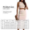 thumbnail image 4 of Women's 2 Piece Spring Summer Midi Bodycon Dresses Casual Crew Neck Side Slit Sleeveless Knit Cut Out Tank Top Dress Set, 4 of 4