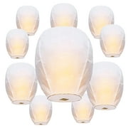 Chinese Paper Lanterns 10-Pack Lanterns to Release in Heaven for Weddings Birthdays Party and Memorials (White)