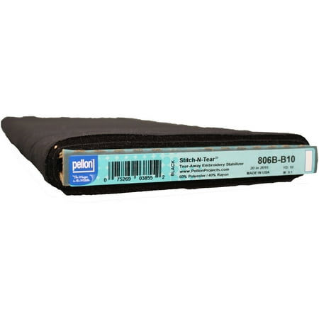 Pellon 806 Stitch-N-Tear Fabric Stabilizer, Black 20" x 10 Yards by the Bolt