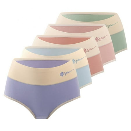 

Women s High Waisted Cotton Underwear Soft Full Briefs Ladies Breathable Ultra Comfort Panties(5-Packs)