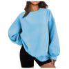 thumbnail image 7 of Admvng Sweatshirt for Women Fashionable Casual Solid Color Long Sleeved Round Neck Embroidered Sweatshirt with Collar，Size S-2XL, 7 of 7