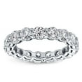 thumbnail image 3 of 18K White Gold Plated 1.00 Carat Round Diamond Full Eternity Wedding Band Size - 6, 3 of 4