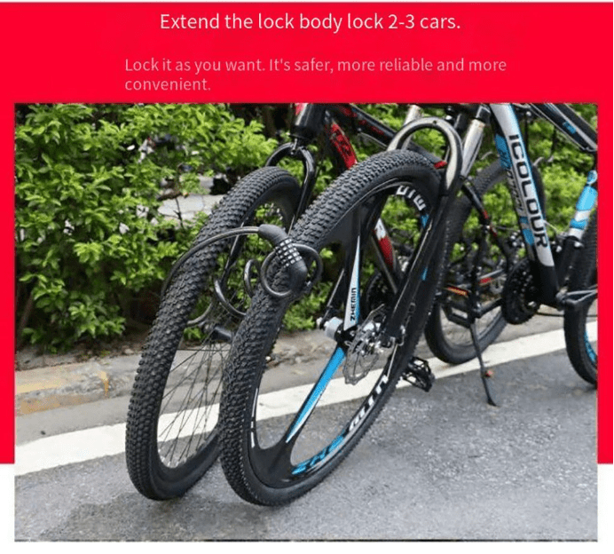 Bicycle Lock, Chain Lock, 5-digit Bicycle Password Lock, Bold Steel Chain Lock, Anti theft Security Password Lock