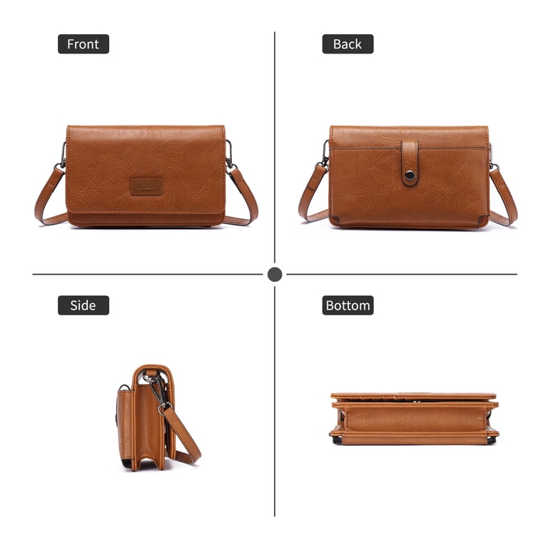 SENDEFN Leather Crossbody Clutch with RFID Blocking Card Slots photo 5