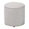 thumbnail image 2 of Baxton Studio Rosine Modern and Contemporary Light Grey Fabric Upholstered Nail Trim Ottoman, 2 of 8