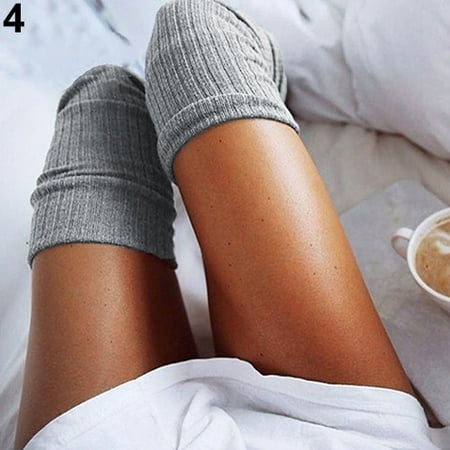 

UDIYO Women Girl Soft Winter Knit Over Knee Thigh-High Warm Socks Students Stocking
