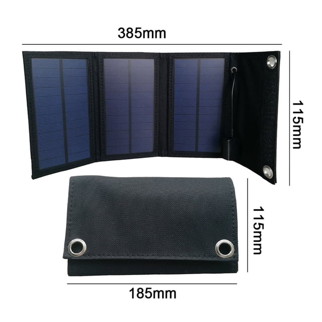 Foldable USB Solar Panel Monocrystal Solar Cell Folding Waterproof 5 Panels Outdoor Portable Mobile Phone Power Battery Charger ,Easy to Install