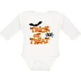 thumbnail image 3 of Inktastic Halloween Trick-or-Treat with Spider and Bats Boys or Girls Long Sleeve Baby Bodysuit, 3 of 5