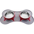 thumbnail image 1 of Iconic Pet 52407 32 oz Color Splash Designer Bone Shape Fusion Diner for Dog & Cat, Gray - 4 Cups, 1 of 2