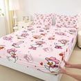 thumbnail image 3 of Homewish Kawaii Farm Duck Twin Sheet Sets for Teens, Western Cowgirl Hat Boot Twin Fitted Sheet, Cartoon Cherry Flat Sheet, Lightweight Room Decor, 3pcs, 3 of 7