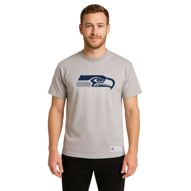NFL Playera Aficionado Básica Seattle Seahawks Gris para Hombre, Talla Mediana