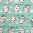 thumbnail image 1 of oneOone Rayon Turquoise Blue Fabric Asian Kawaii Rabbit Sewing Craft Projects Fabric Prints By Yard 56 Inch Wide, 1 of 4