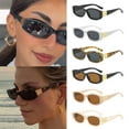thumbnail image 6 of Fashion for Women & Men Unique Trendy UV400 Protection Oval Small Frame Sunglasses Summer Eyewear Rectangle Shades Ladies Sun Glasses BLACK-TEA, 6 of 8