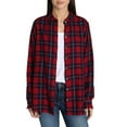 thumbnail image 3 of Jach's Girlfriend Plaid Soft Flannel Shirt Red/Blue Fleece Pockets Medium, 3 of 4