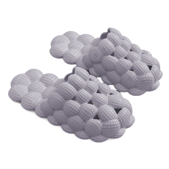 AUXDIQ Bathroom Slippers Women Men Non Slip House Shoes Shower Sandals Beach Pool Slides, Grey, 10.5/11 US