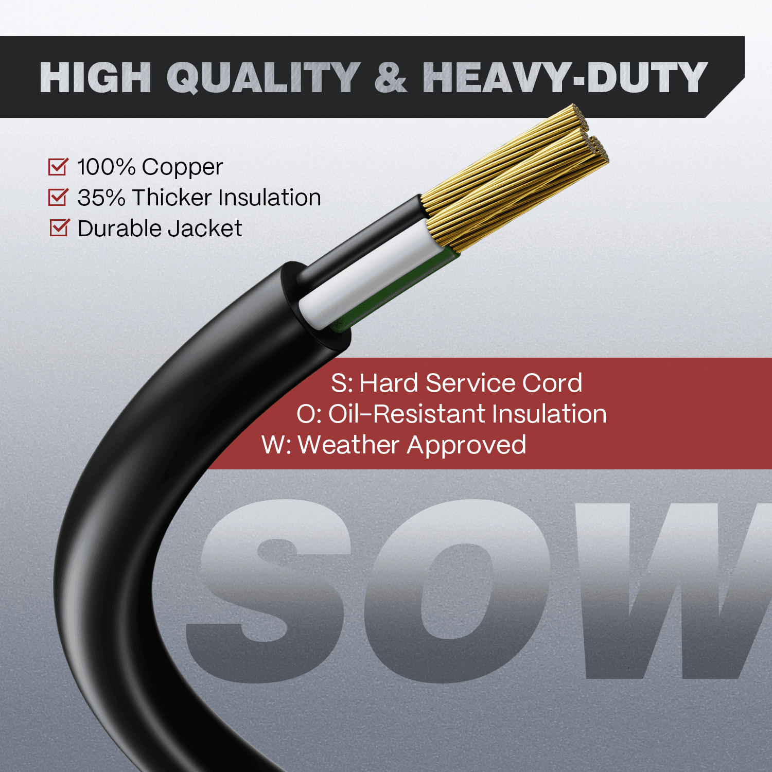 ARCCAPTAIN 30 Amp 220V Welder Extension Cord, NEMA 6-50 Plug, All-Weather Performance, 100% Copper, Durable Jacket for Welding Machines, 10AWG, 40ft