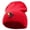 Red, variant on Sitting Raven Embroidered 8 Inch Knitted Short Beanie - Aqua OSFM