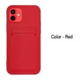 thumbnail image 2 of Silicone Card Holder Protection Case For iPhone 13 Mini in Red, 2 of 8