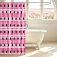 thumbnail image 3 of Manfei Modern Checkered Shower Curtain 72Wx72L,Minimalist Polka Dot Bathroom Curtain,Pink White, 3 of 5