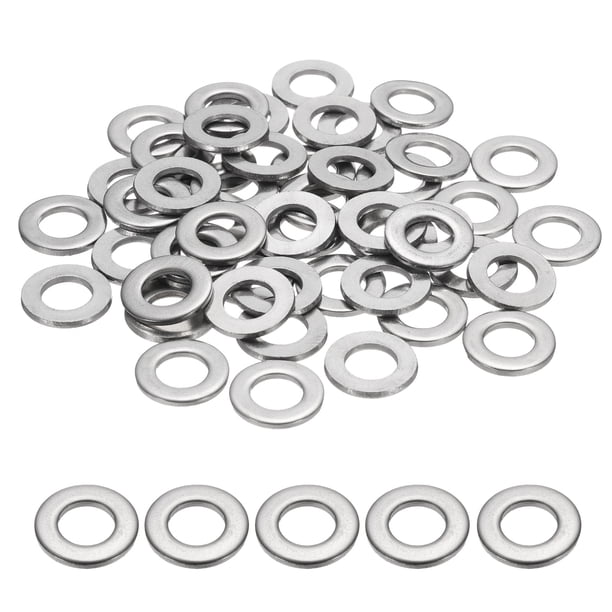Arandela Plana M10 para Tornillo, 60Pcs Arandelas de Acero Inoxidable 304 10MM ID x 20MM OD x 2MM de Grosor (Tono Plateado)