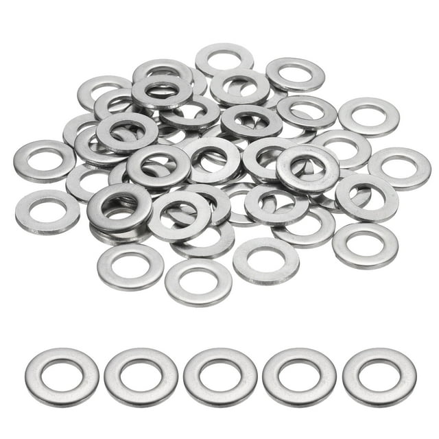 Arandela Plana M10 para Tornillo, 60Pcs Arandelas de Acero Inoxidable 304 10MM ID x 20MM OD x 2MM de Grosor (Tono Plateado)