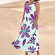 thumbnail image 5 of Vestido de Verano para las Mujeres sin Mangas Lino-Look Impreso Maxi, Suelto Fluido Y Vestido Sexy de Moda para las Mujeres, 5 of 5