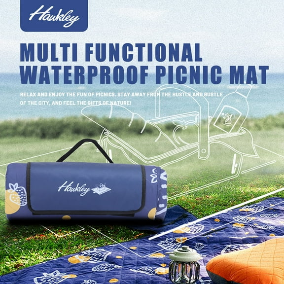 Hawkley 78.7" X 78.7" Picnic Blanket Extra Large Beach Mat Outdoor Multifunctional waterproof picnic mat (Strawberry style)