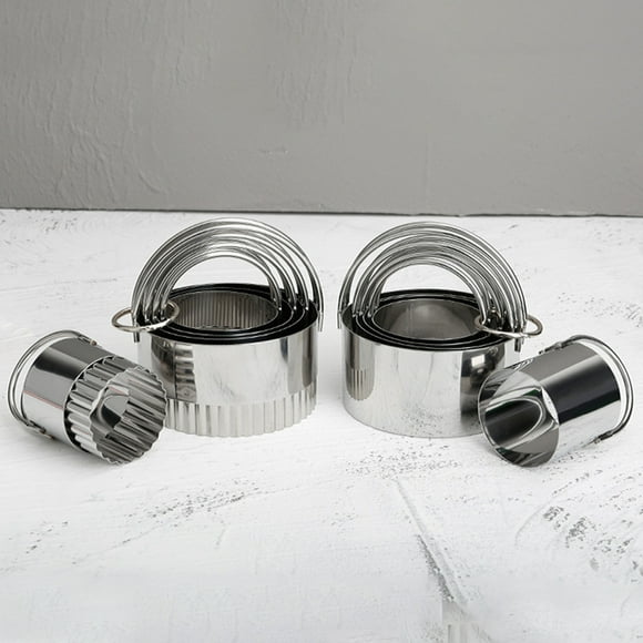 5 Pcs/Set Biscuit Cutter Non Stick Anti-rust Stainless Steel Round Cookie Cutter Set for Kitchen