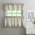 thumbnail image 2 of Rod Pocket Kitchen Curtain Set 3-Piece, 27.5x36 Inch Valance & Tier Drapes, Polyester Pongee Cafe Curtains for Living Room, Bathroom, Farmhouse Rustic Country Window Treatments., 2 of 6