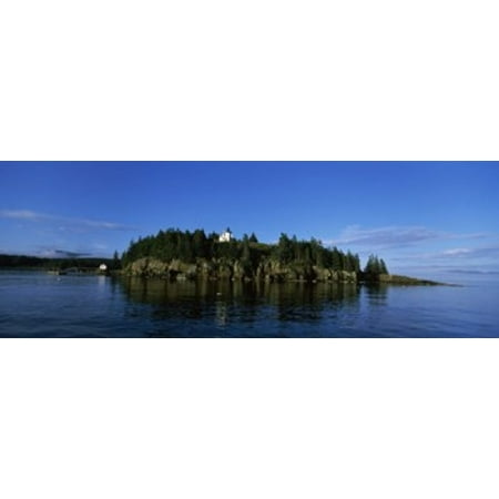 Island in the sea Bear Island Lighthouse off Mount Desert Island Maine Poster (Best Lighthouse Tours In Maine)